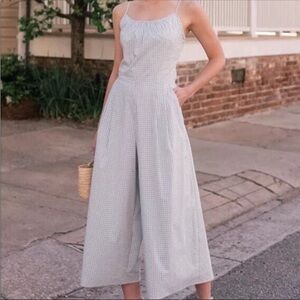 Gal Meets Glam Tate Gingham checker print wide leg tank top jumpsuit